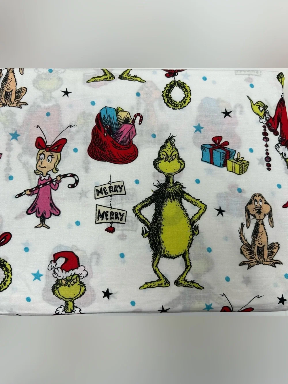 Grinch Christmas Queen Sheet Set 100% Cotton NWT